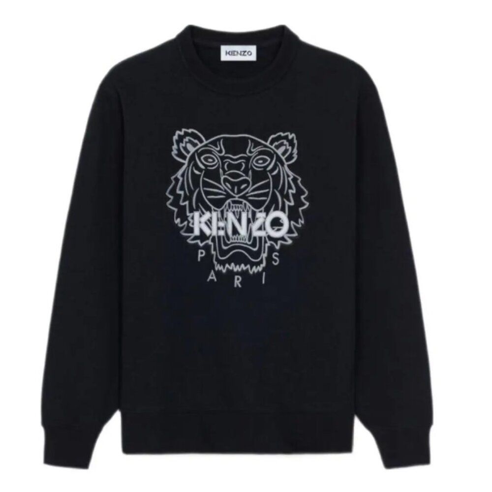KENZO PARIS Tiger-embroidered crewneck sweatshirt